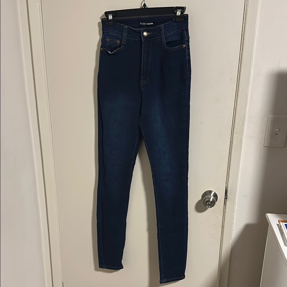 Fashion Nova High Rise Dark Blue Jeans